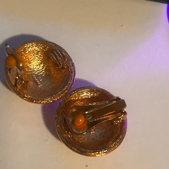 Neiman Marcus Gold Plated Chandelier Studded Earrings - Picture 6 of 6